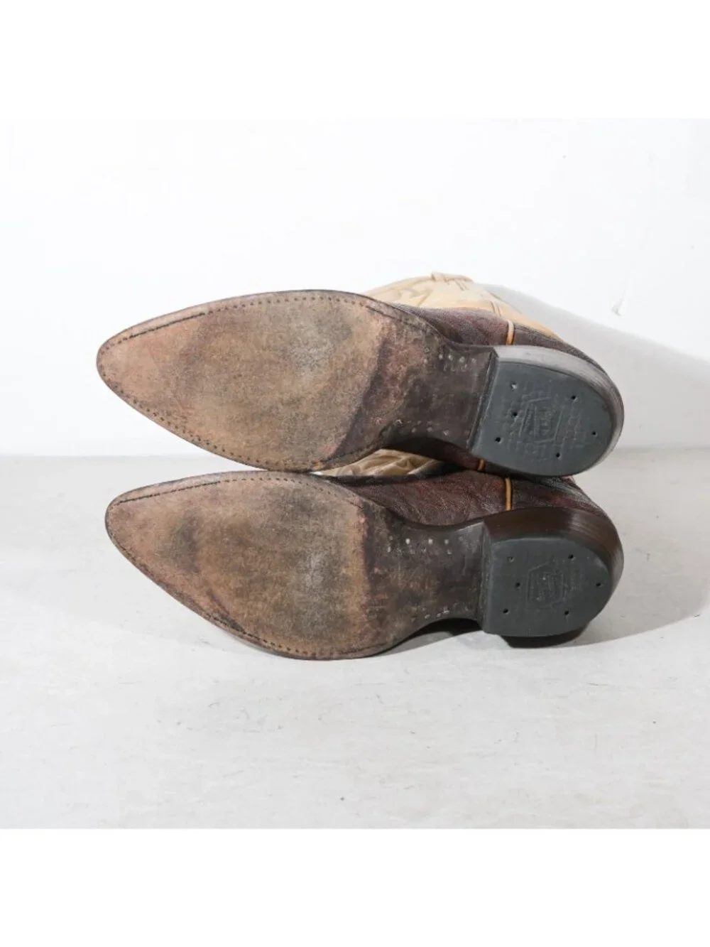 Vintage Tony Lama C7974 Brown Leather Elephant Print Cowboy Boots Made in USA - Picture 7 of 7